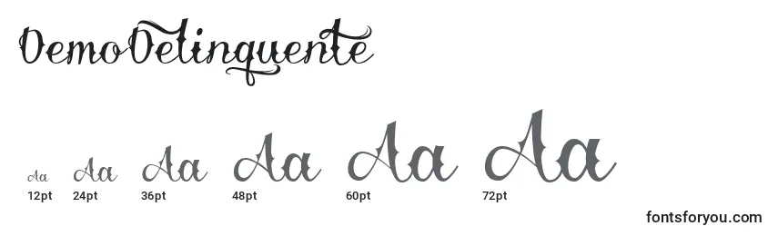 DemoDelinquente Font Sizes