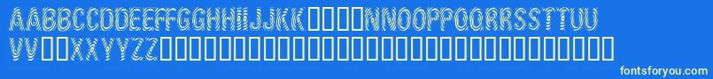 フォントIdsus – 黄色の文字、青い背景