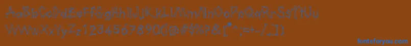 Czcionka Kavernosa – niebieskie czcionki na brązowym tle