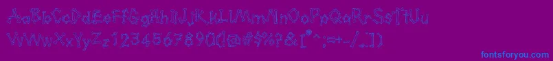 Kavernosa-Schriftart – Blaue Schriften auf violettem Hintergrund