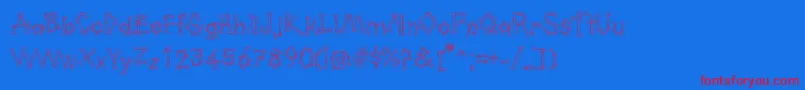 Kavernosa-Schriftart – Rote Schriften auf blauem Hintergrund