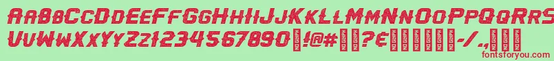 OliviaspursRegular Font – Red Fonts on Green Background
