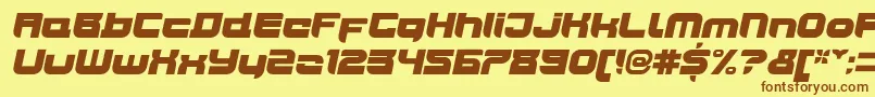 Fonte JoyriderUltraitalic – fontes marrons em um fundo amarelo