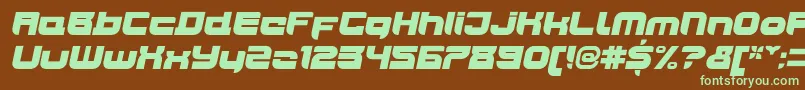 JoyriderUltraitalic Font – Green Fonts on Brown Background