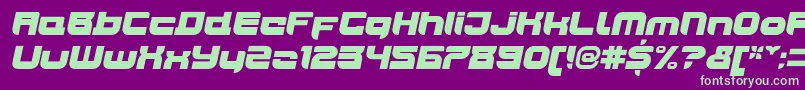 JoyriderUltraitalic Font – Green Fonts on Purple Background