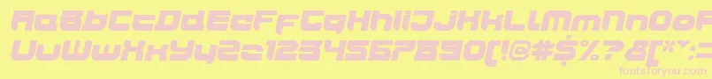 JoyriderUltraitalic-Schriftart – Rosa Schriften auf gelbem Hintergrund