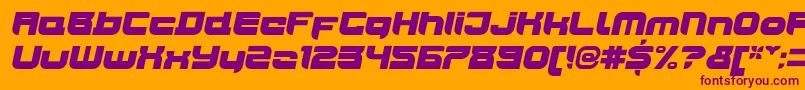 JoyriderUltraitalic-fontti – violetit fontit oranssilla taustalla