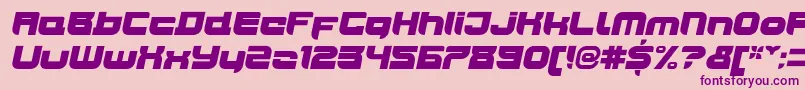 JoyriderUltraitalic-fontti – violetit fontit vaaleanpunaisella taustalla