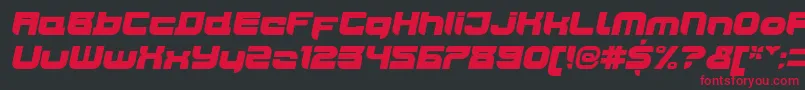 JoyriderUltraitalic-Schriftart – Rote Schriften auf schwarzem Hintergrund