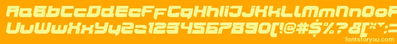 フォントJoyriderUltraitalic – オレンジの背景に黄色の文字