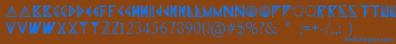 XPrism Font – Blue Fonts on Brown Background
