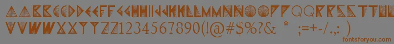 フォントXPrism – 茶色の文字が灰色の背景にあります。