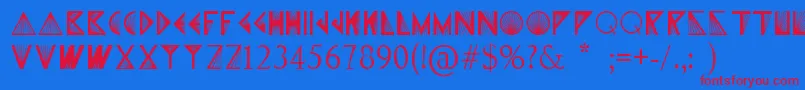 XPrism Font – Red Fonts on Blue Background