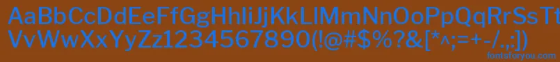 フォントLibrefranklinMedium – 茶色の背景に青い文字