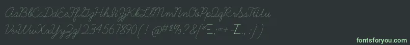 Шрифт LearningcurvedashedOt – зелёные шрифты на чёрном фоне