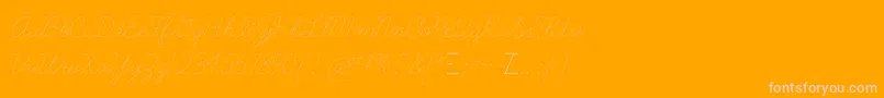 LearningcurvedashedOt Font – Pink Fonts on Orange Background