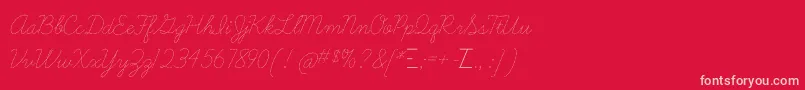 LearningcurvedashedOt Font – Pink Fonts on Red Background