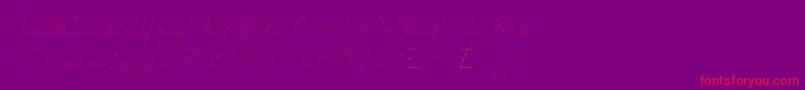 LearningcurvedashedOt Font – Red Fonts on Purple Background