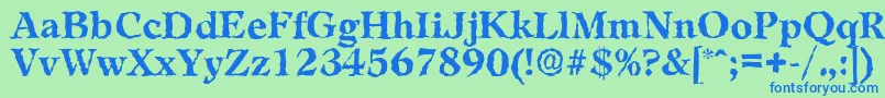 LeamingtonrandomBold Font – Blue Fonts on Green Background