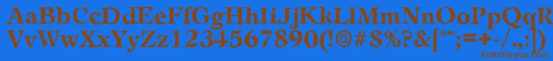 LeamingtonrandomBold Font – Brown Fonts on Blue Background