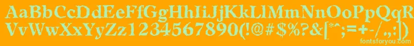 LeamingtonrandomBold Font – Green Fonts on Orange Background