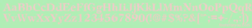LeamingtonrandomBold-fontti – vaaleanpunaiset fontit vihreällä taustalla