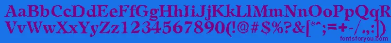 LeamingtonrandomBold Font – Purple Fonts on Blue Background