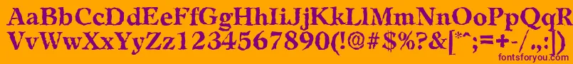 LeamingtonrandomBold Font – Purple Fonts on Orange Background