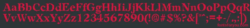 フォントLeamingtonrandomBold – 黒い背景に赤い文字