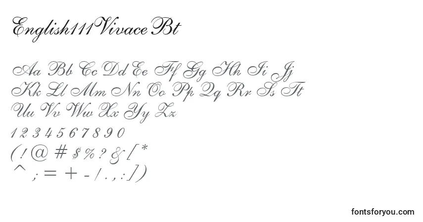Schriftart English111VivaceBt – Alphabet, Zahlen, spezielle Symbole