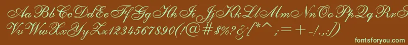 English111VivaceBt-Schriftart – Grüne Schriften auf braunem Hintergrund