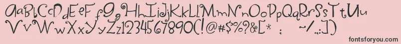 fuente YippySkippy – Fuentes Negras Sobre Fondo Rosa