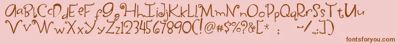 Подробнее о шрифте YippySkippy Шрифт YippySkippy – коричневые шрифты на розовом фоне