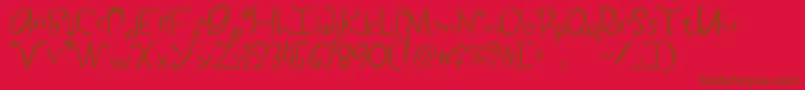 YippySkippy-Schriftart – Braune Schriften auf rotem Hintergrund