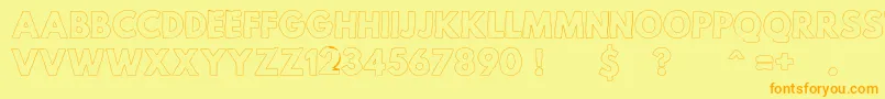 Шрифт MildLifeOutlinePersonalUse – оранжевые шрифты на жёлтом фоне