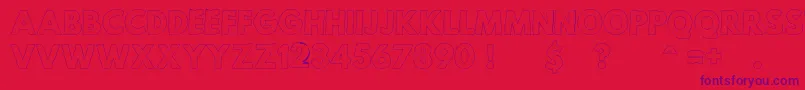 Шрифт MildLifeOutlinePersonalUse – фиолетовые шрифты на красном фоне