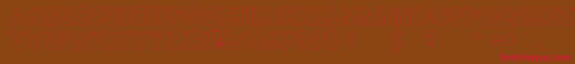 MildLifeOutlinePersonalUse-Schriftart – Rote Schriften auf braunem Hintergrund