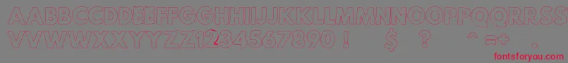 MildLifeOutlinePersonalUse Font – Red Fonts on Gray Background