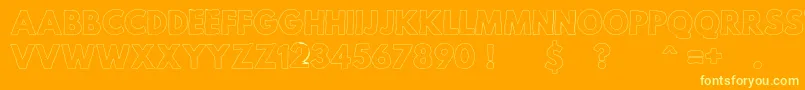 MildLifeOutlinePersonalUse-Schriftart – Gelbe Schriften auf orangefarbenem Hintergrund