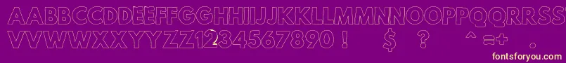 MildLifeOutlinePersonalUse-Schriftart – Gelbe Schriften auf violettem Hintergrund