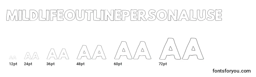 Размеры шрифта MildLifeOutlinePersonalUse (98123)