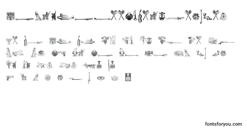 Czcionka CornucopiaOfDingbatsSix – alfabet, cyfry, specjalne znaki