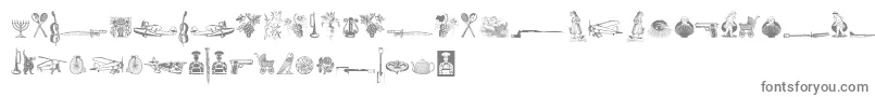 Czcionka CornucopiaOfDingbatsSix – szare czcionki na białym tle