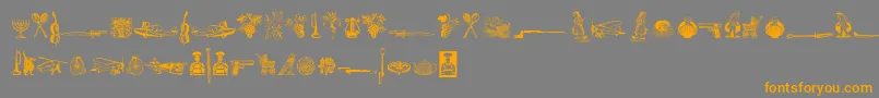 Подробнее о шрифте CornucopiaOfDingbatsSix Шрифт CornucopiaOfDingbatsSix – оранжевые шрифты на сером фоне