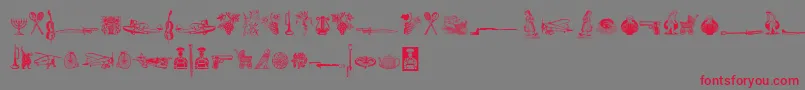 Шрифт CornucopiaOfDingbatsSix – красные шрифты на сером фоне