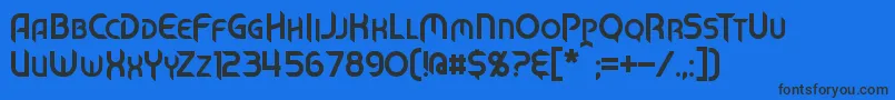 MechTech Font – Black Fonts on Blue Background