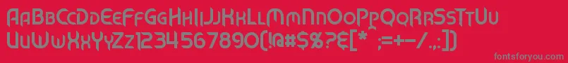 フォントMechTech – 赤い背景に灰色の文字