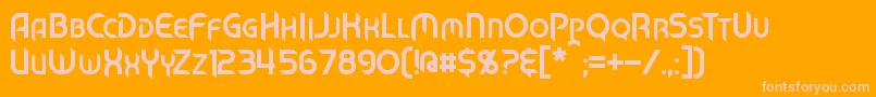 MechTech-Schriftart – Rosa Schriften auf orangefarbenem Hintergrund