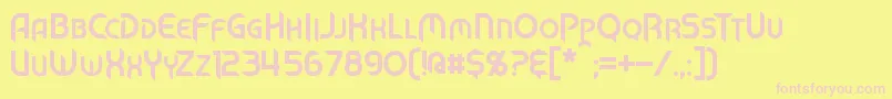 MechTech Font – Pink Fonts on Yellow Background