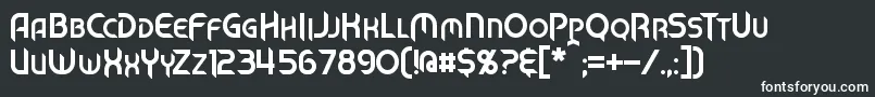 MechTech-fontti – valkoiset fontit mustalla taustalla
